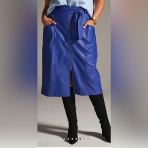 Anthropologie Royal Blue Midi Skirt